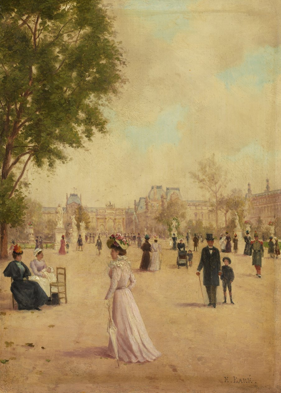 Tuileries-puutarha, vuoden 1883 jälkeen tekijältä E. Baré