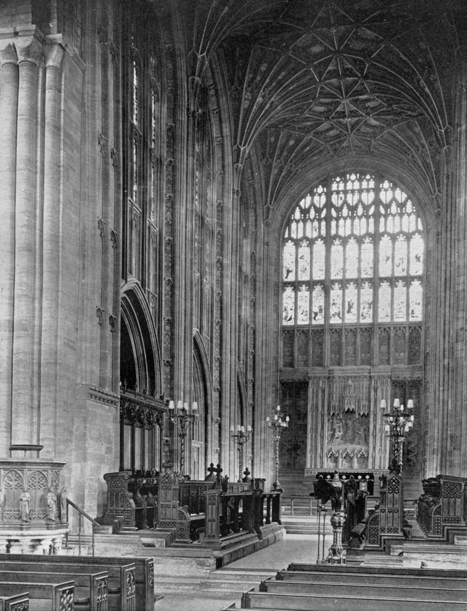 Kuoro, Sherborne Abbey, Dorset, 1924-1926. tekijältä E. Bastard