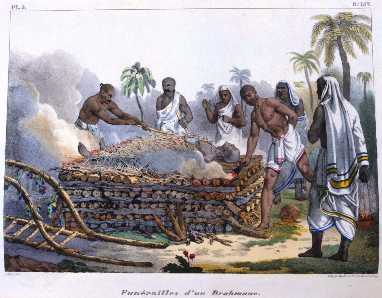 Brahminin hautajaiset, Intia, 1800-luvun puoliväli tekijältä E Beau