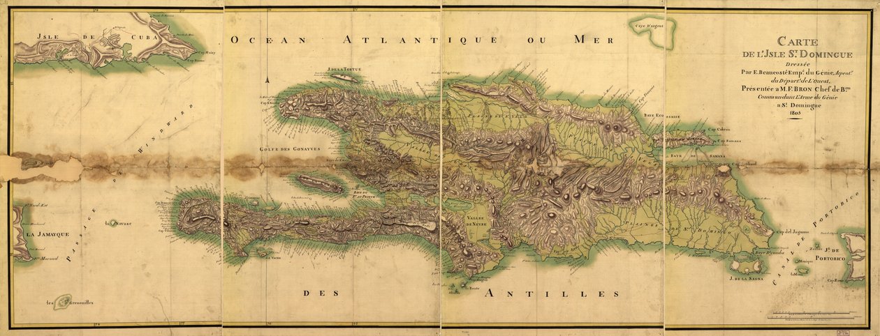 Kartta Isle Santo Domingosta tekijältä E. Beaucosté