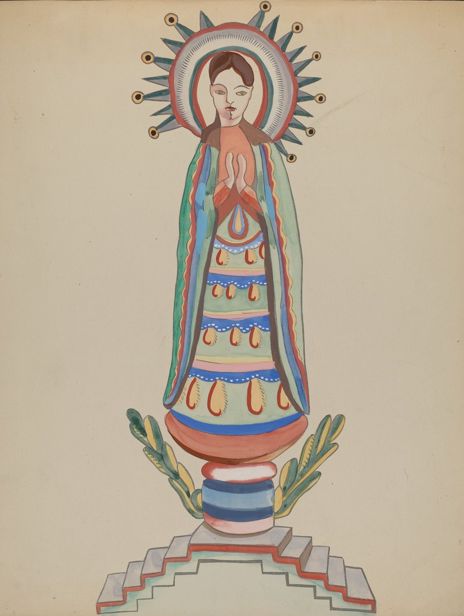 New Mexico, Bulto, monivärinen puinen figuuri, 19351942. tekijältä E. Boyd