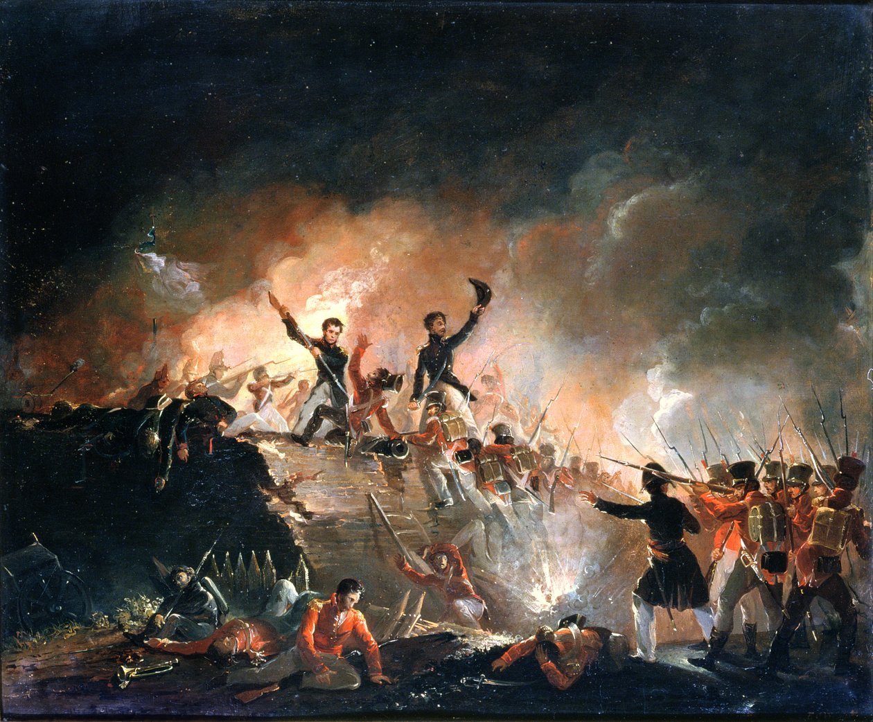 Brittien karkotus Fort Eriessä, 15. elokuuta 1814, 1840 tekijältä E. C. Watmough