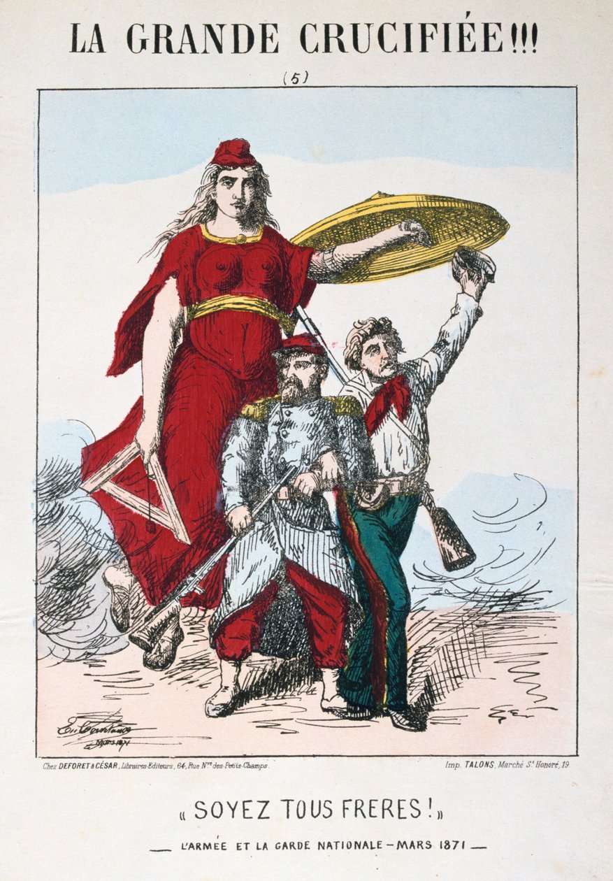 Be the Brothers!, allegoria republikaanisesta Ranskasta, 1871. tekijältä E. Courtaux