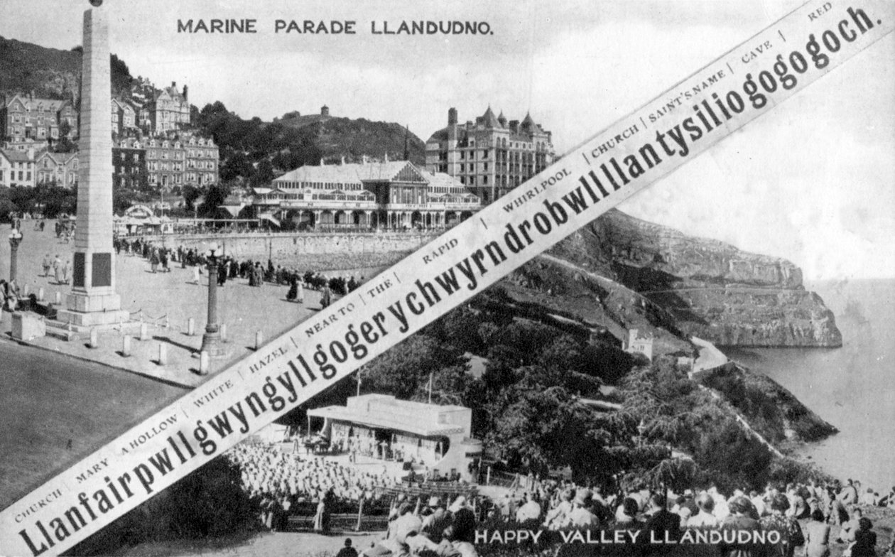 Happy Valley ja Marine Parade, Llandudno, 1900-luku tekijältä E. Dennis