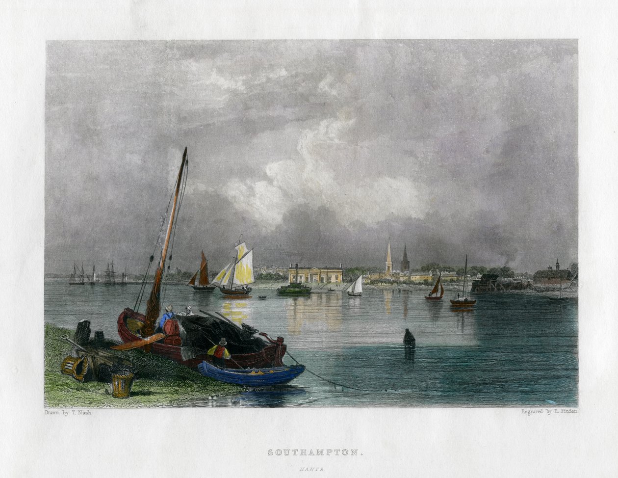 Southampton, Hampshire, 1800-luku. tekijältä E. Finden