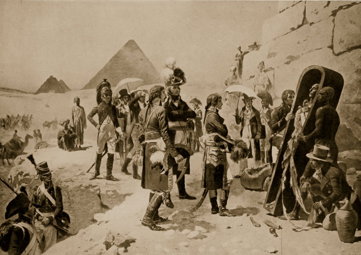 Napoleon Egyptissä, kuvitus "Hutchinsonin kansojen historiasta", n. 1915 tekijältä E. Fiorillo