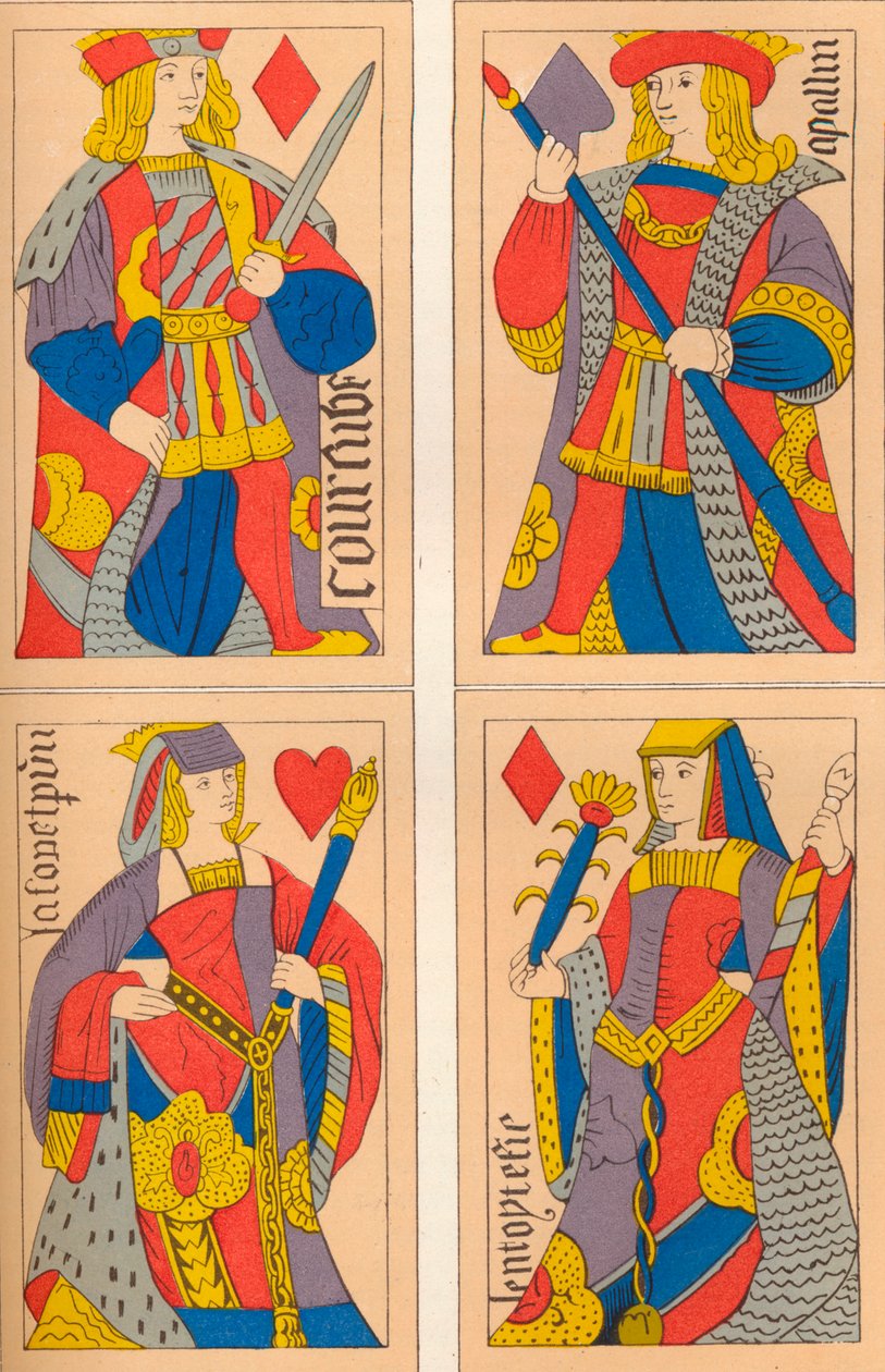 Pelikortit, 1500-luku, 1849. tekijältä E. Hauger