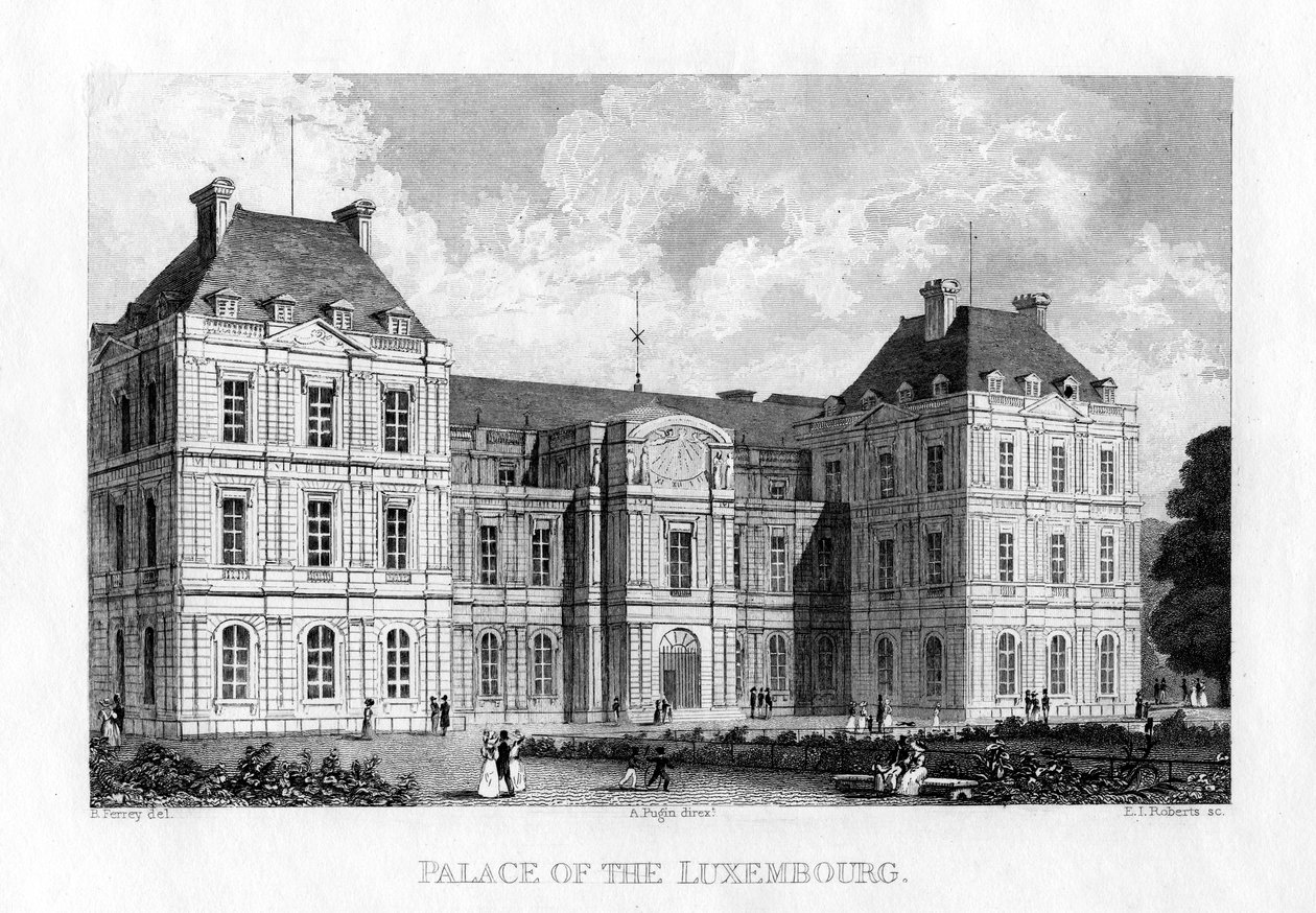 Luxemburgin palatsi, Pariisi, 1830. tekijältä E. I. Roberts
