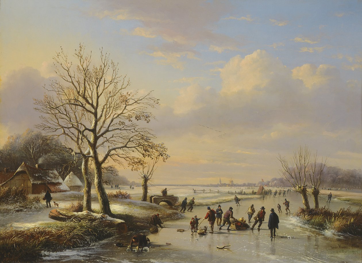 Luistelijat, 1850 tekijältä E. J. and Verwee Verboeckhoven