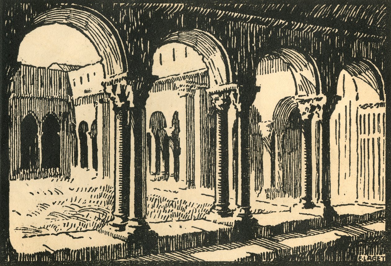 "Cloitre St-Trophime - St-Trophimen kirkon luostarit", 1920-luku. tekijältä E Laget