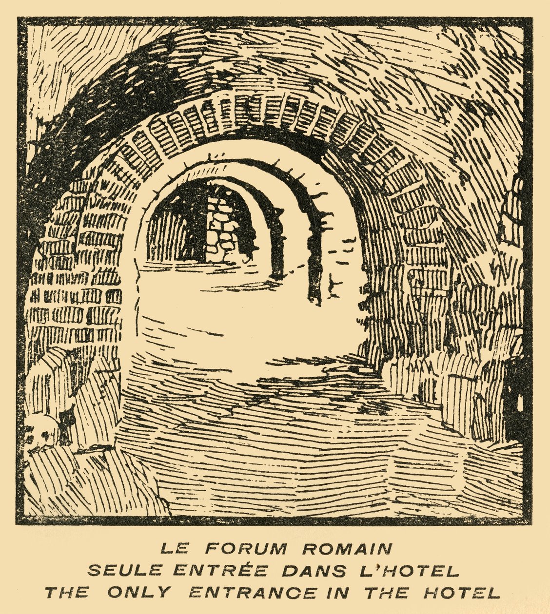 "Ainoa Forum Romanum -sisäänkäynti" hotellissa - Forum Romanum Sisäänkäynti hotellista, 1920-luku. tekijältä E Laget
