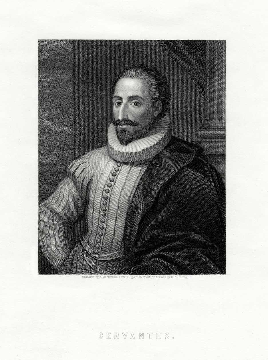 Miguel de Cervantes, espanjalainen kirjailija, runoilija ja näytelmäkirjailija, 1800-luku tekijältä E. Mackenzie