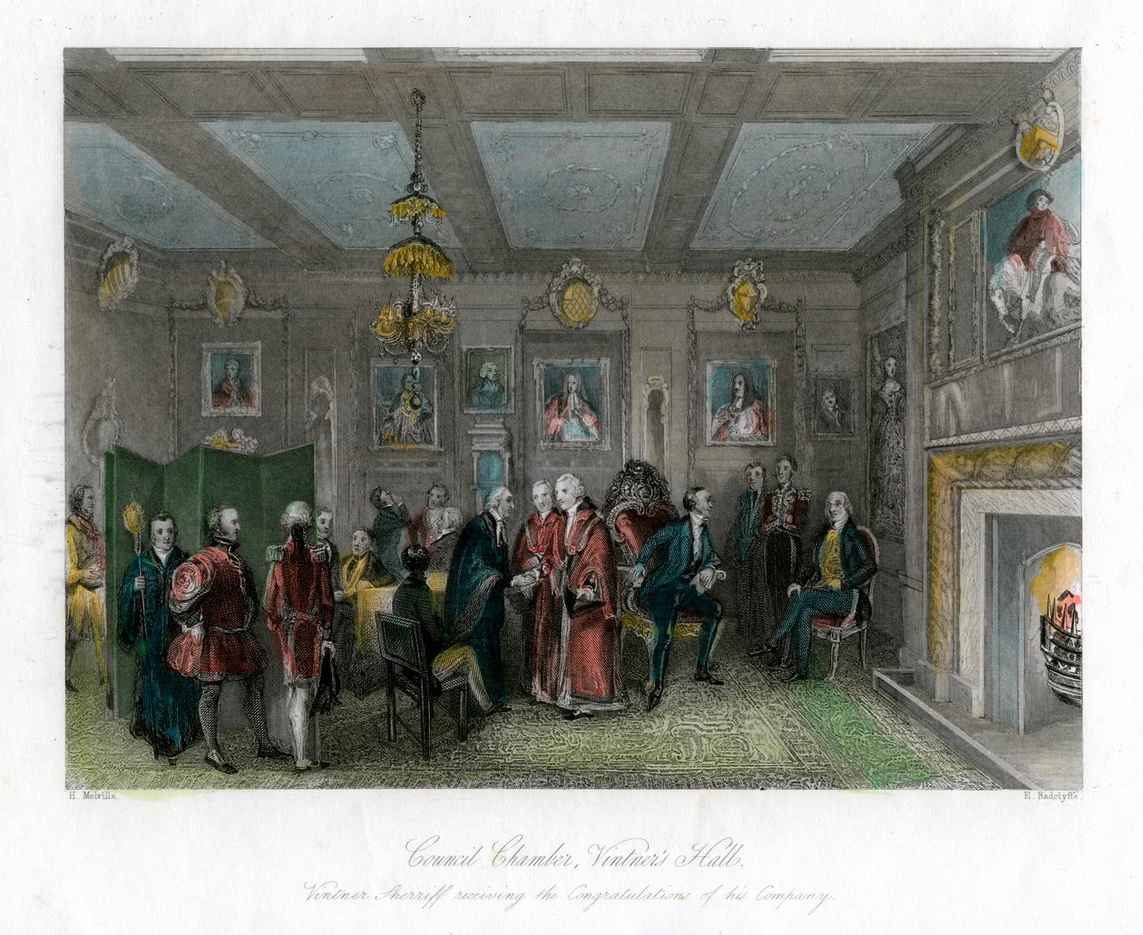Valtuustohuone, Vintners Hall, Lontoon kaupunki. tekijältä E. Redclyffe