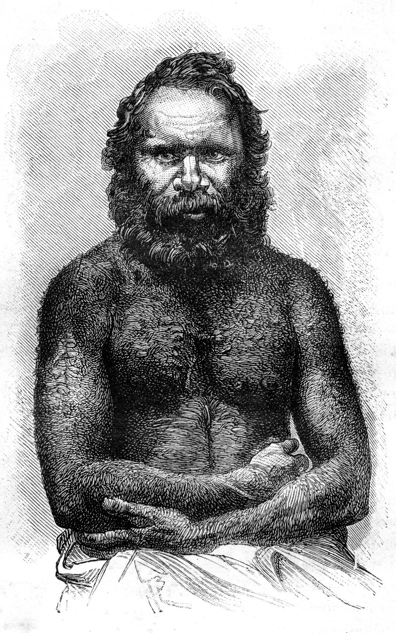 Australian aboriginaali, 1886 tekijältä Etienne Antoine Eugene Ronjat