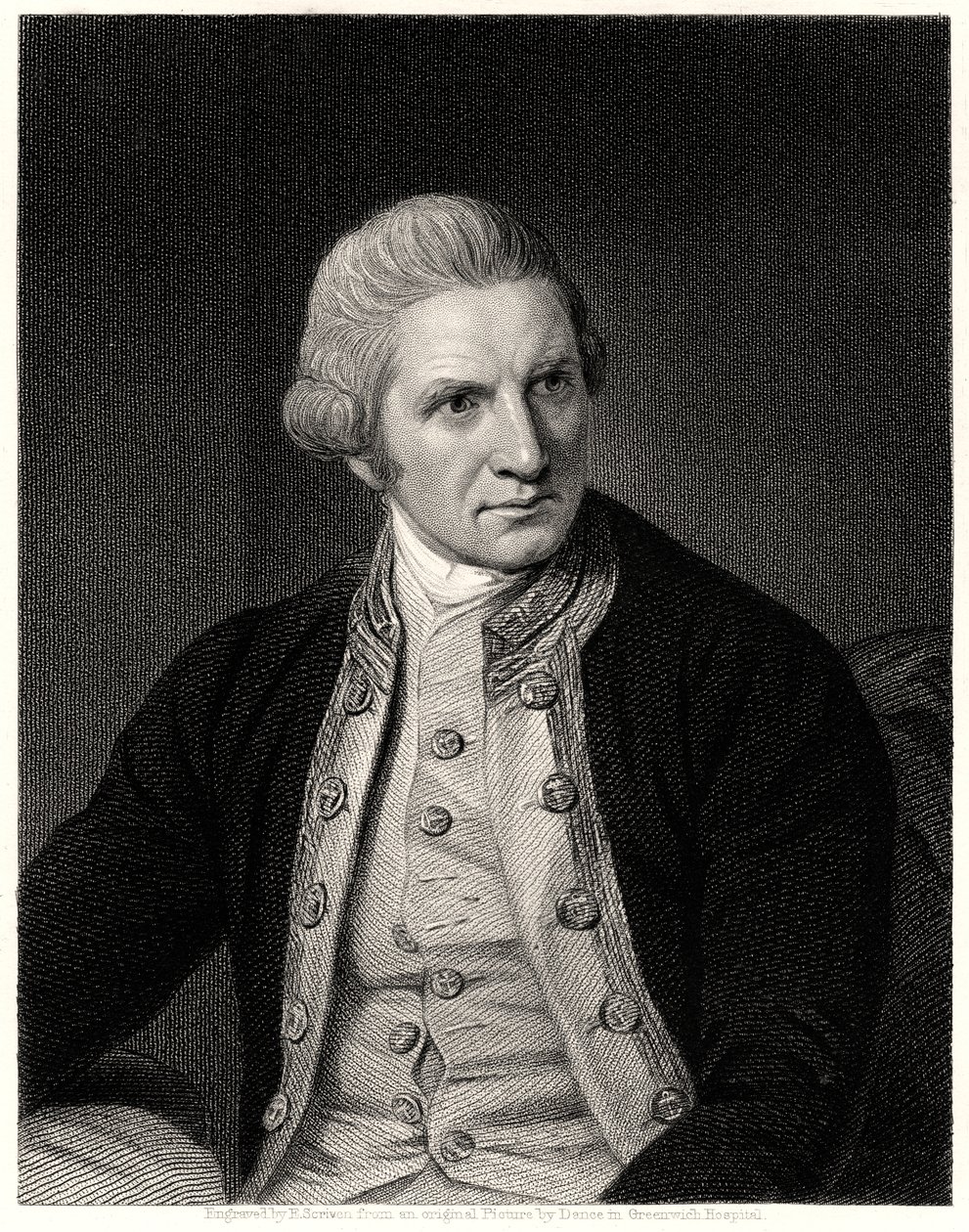Kapteeni Cook, 1800-luku tekijältä E. Scriven