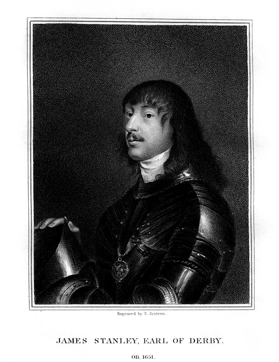 James Stanley, 7. Earl of Derby, Royalistin kannattaja, 1824. tekijältä E. Scriven