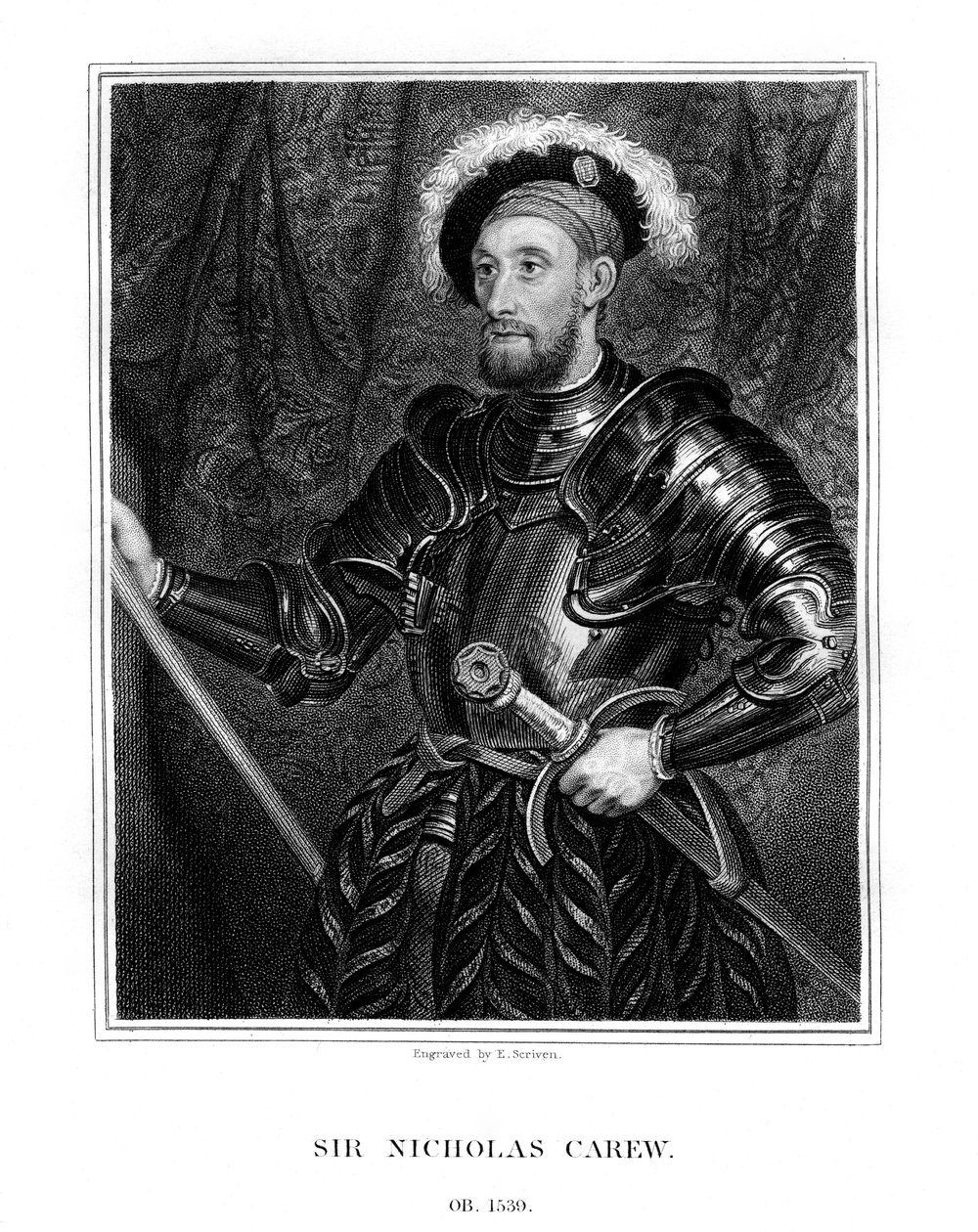 Sir Nicholas Carew, 1823. tekijältä E. Scriven