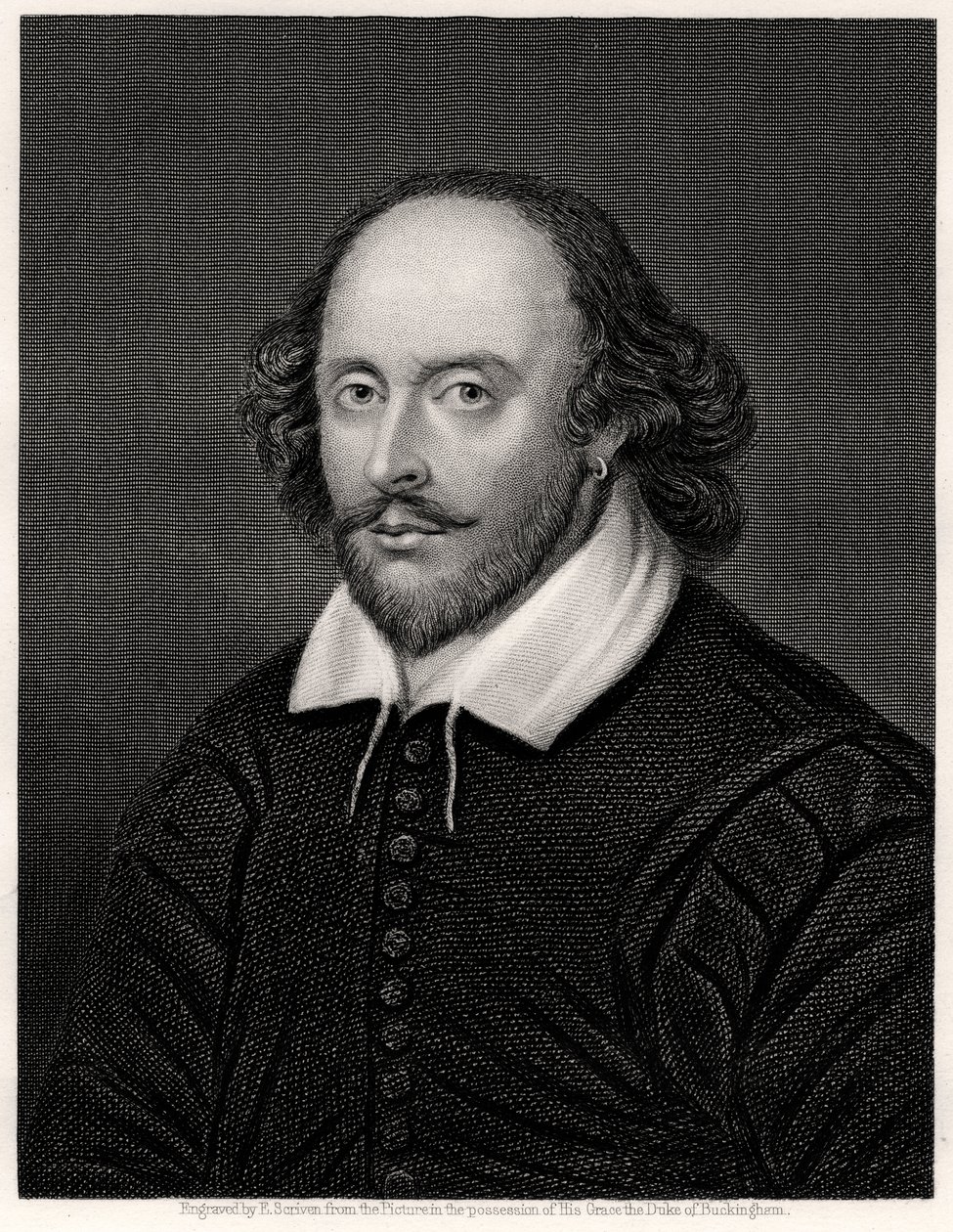 William Shakespeare, englantilainen näytelmäkirjailija, 1800-luku tekijältä E. Scriven