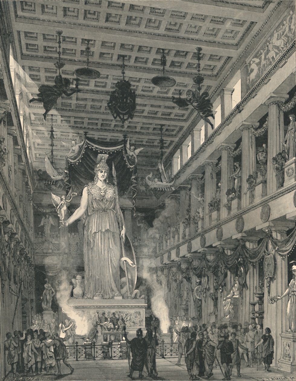 "Athené Parthenoksen temppeli, kunnostettu", 1886 tekijältä E Thiersch