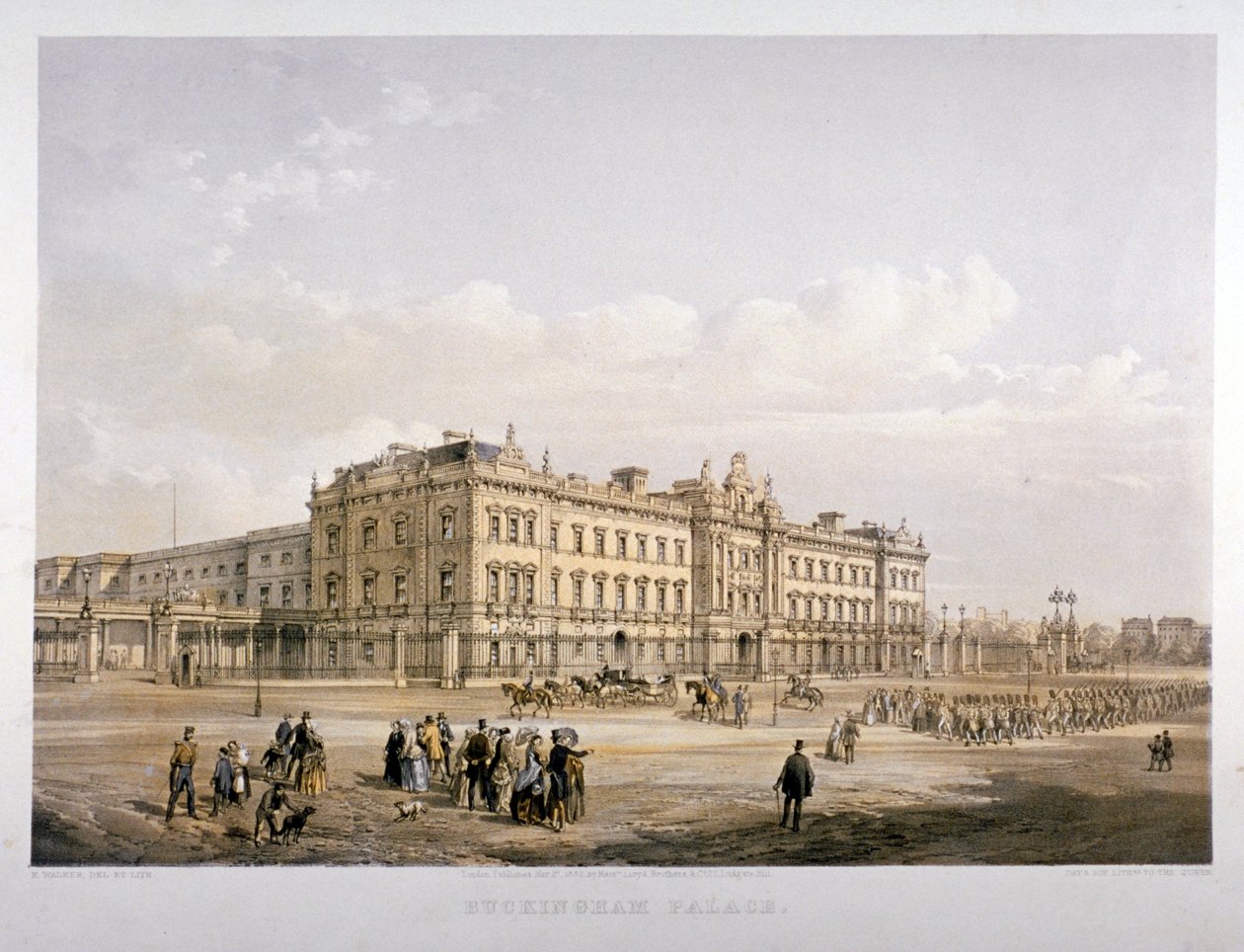 Buckinghamin palatsi, Lontoo, 1852 tekijältä E Walker