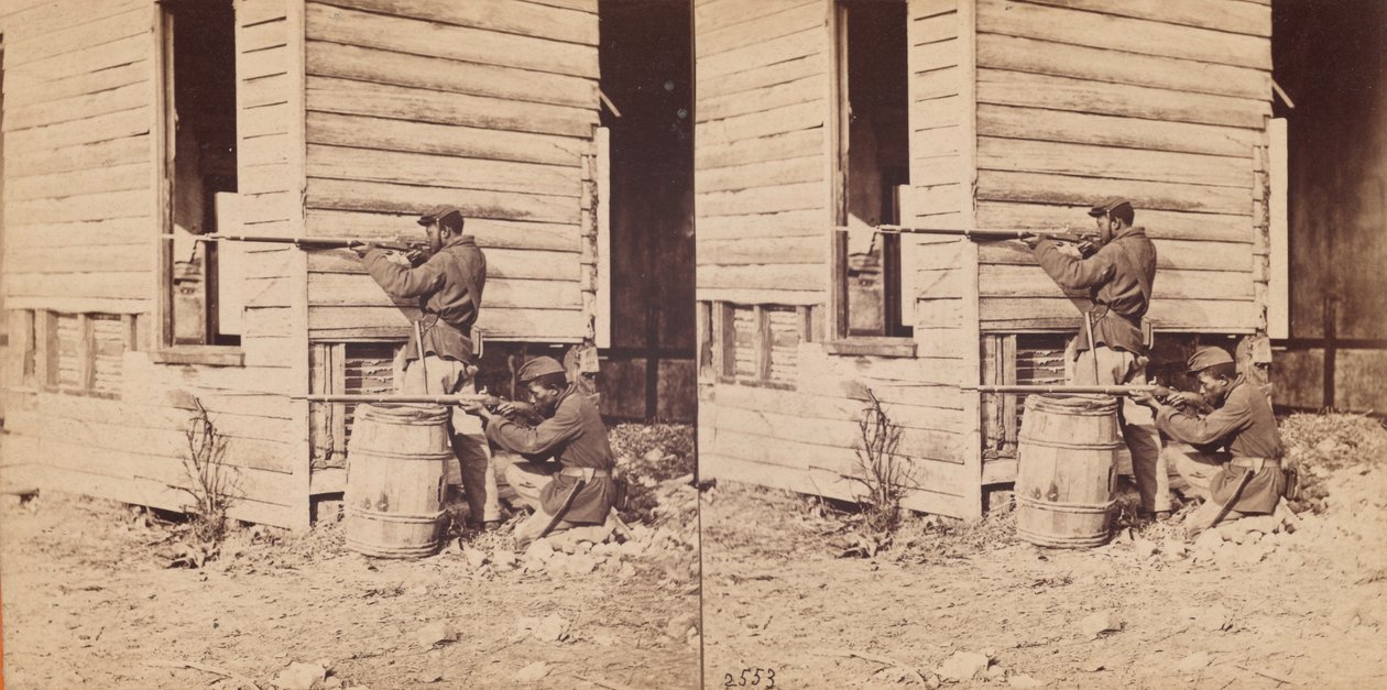 Coloured Pickets on Duty Near Dutch Gap, 1864. tekijältä E. and H.T. Anthony