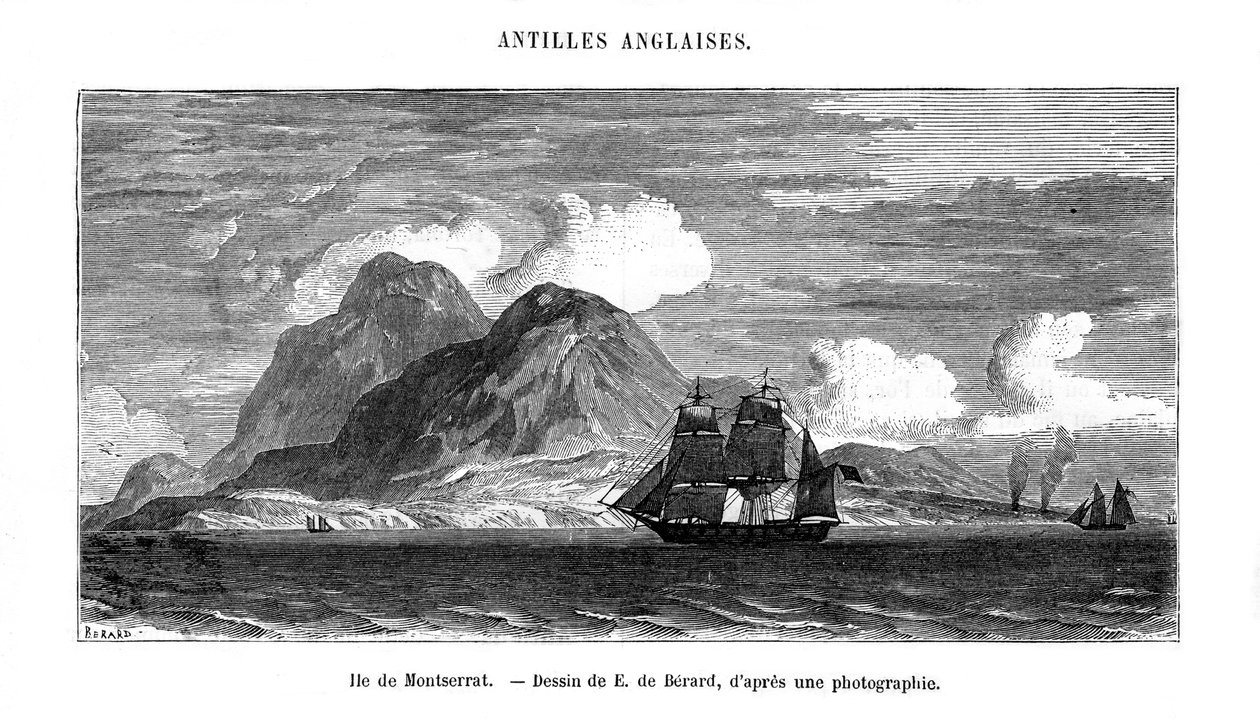 Montserratin saari Karibianmerellä, 1800-luku tekijältä E de Berard
