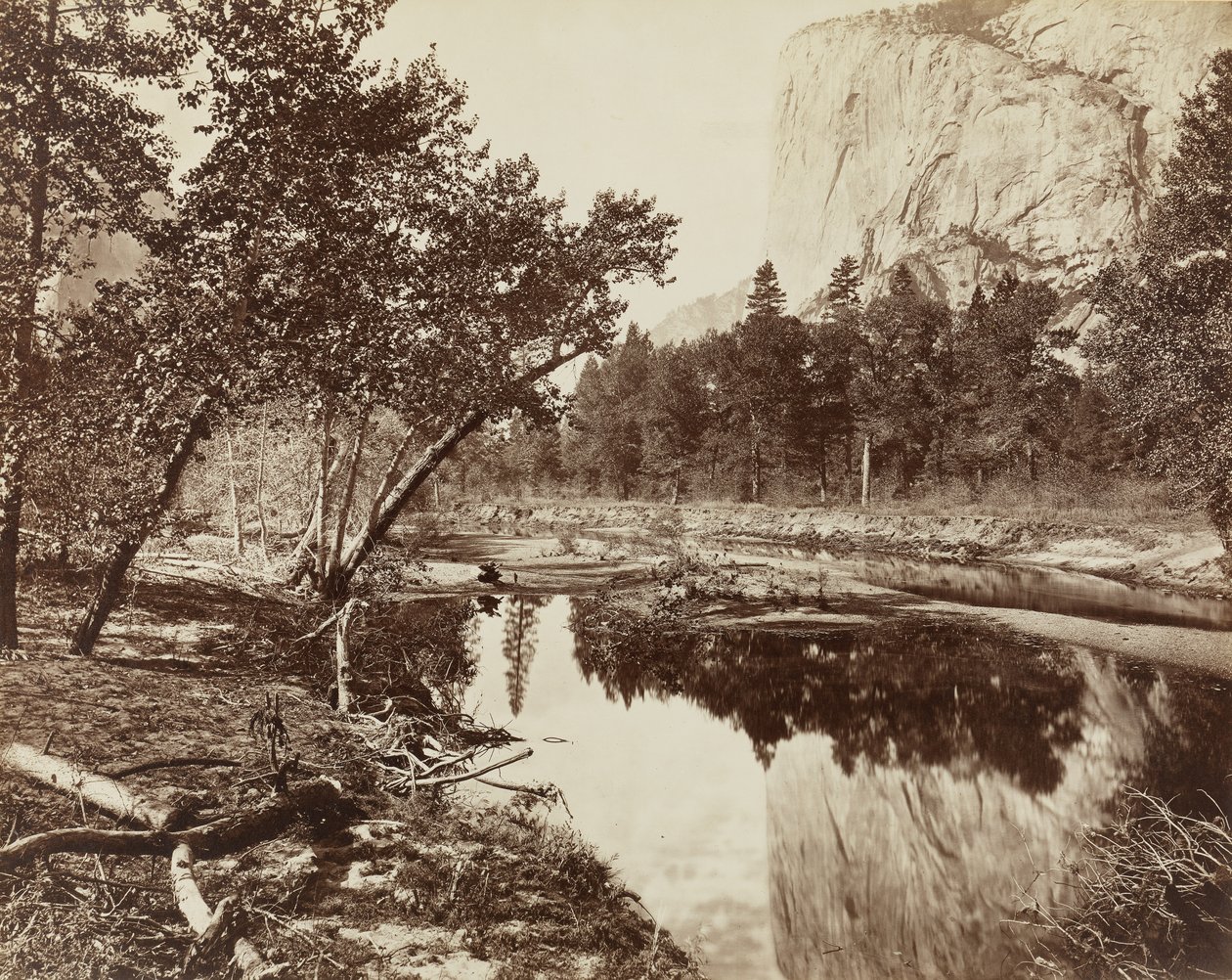 Cottonwood Bend, Valley of the Yosemiten, 1872 (mammuttilevy-albumiprintti) tekijältä Eadweard Muybridge