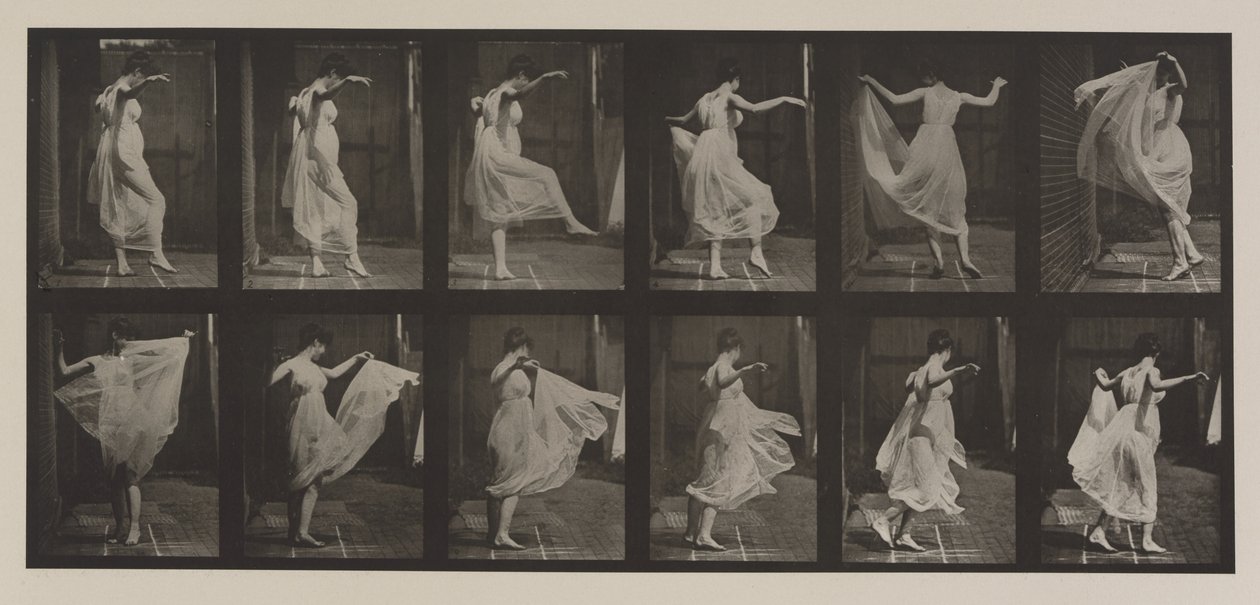 Kilpinumero 188. Tanssi (fancy), 1887 (kollotyyppi) tekijältä Eadweard Muybridge
