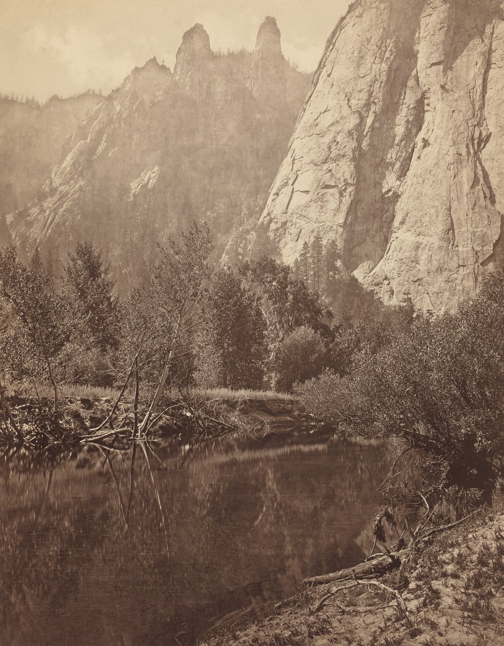 Cathedral Spires, Yosemiten laakso, 1872. tekijältä Eadweard Muybridge