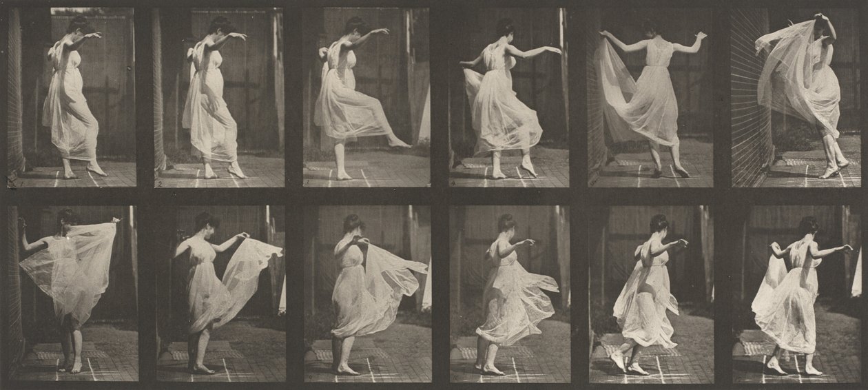 Kilpinumero 188. Tanssivahti, 1887. tekijältä Eadweard Muybridge