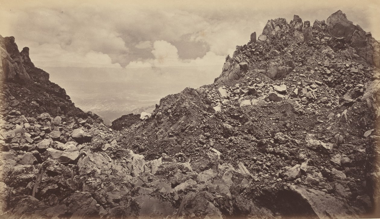 Quezaltenango tulivuoren kraatterista, 1877. tekijältä Eadweard Muybridge