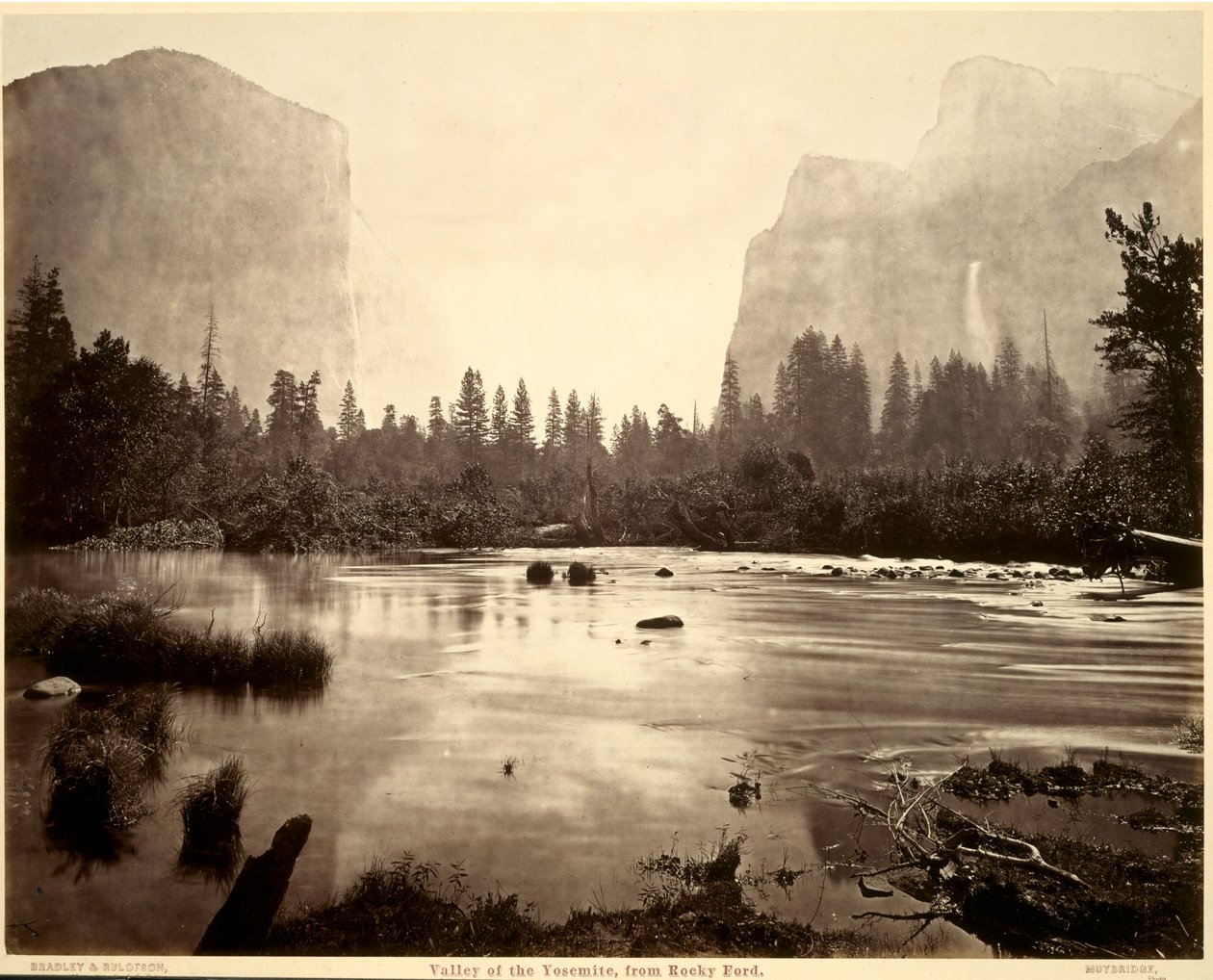 Valley of the Yosemiten, Rocky Fordilta, 1872. tekijältä Eadweard Muybridge