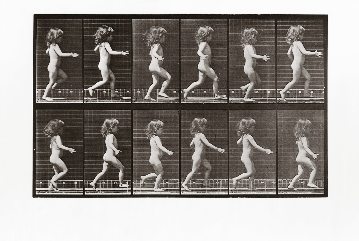 Lapsijuoksu, Animal Locomotionin kilpi 469, 1887 tekijältä Eadweard Muybridge