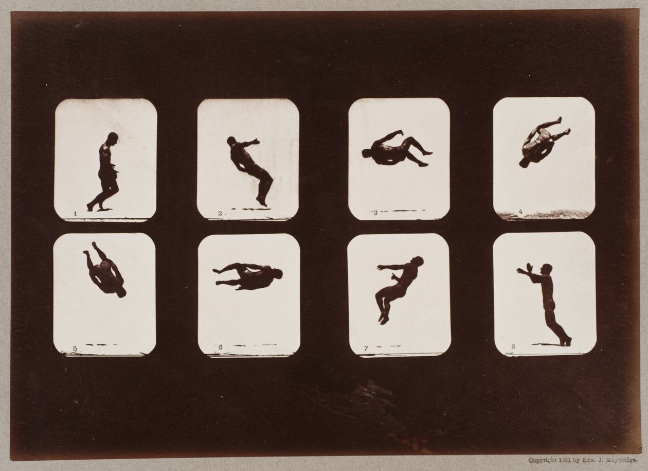 Kilpi 106. Urheilijat, Twisting Summersault tekijältä Eadweard Muybridge