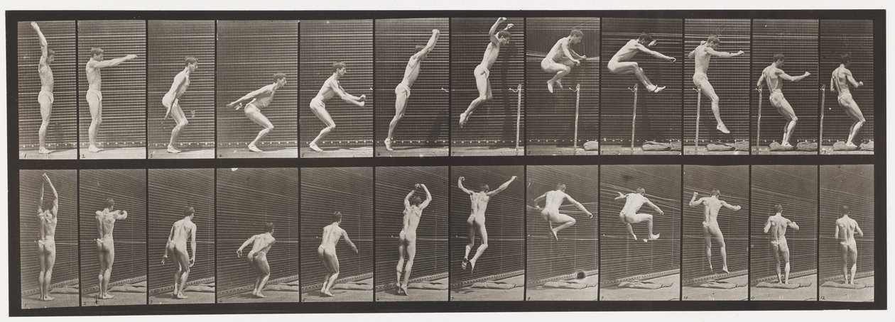 Levy 161. Hyppy; Seisova korkeushyppy tekijältä Eadweard Muybridge