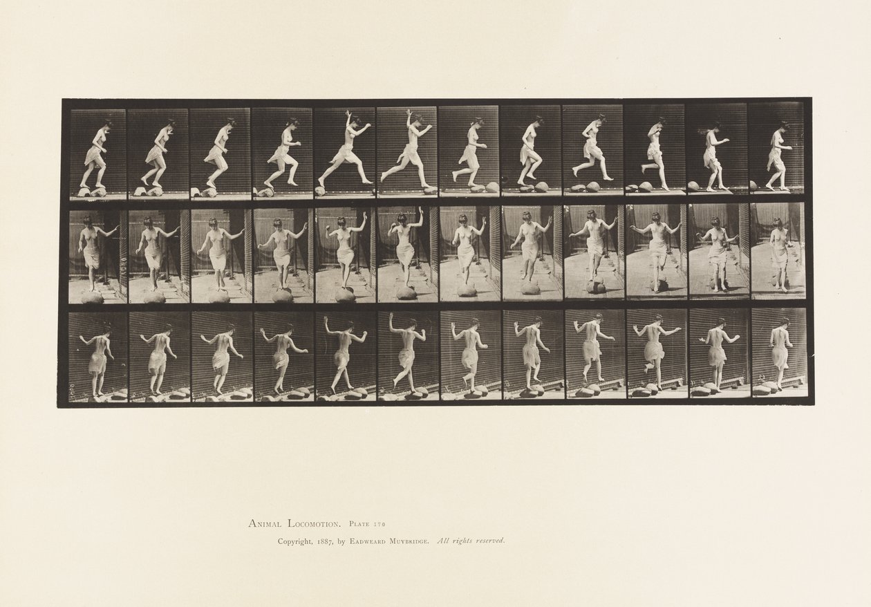 Levy 170. Kivestä kiveen puron toisella puolella, 1885 tekijältä Eadweard Muybridge