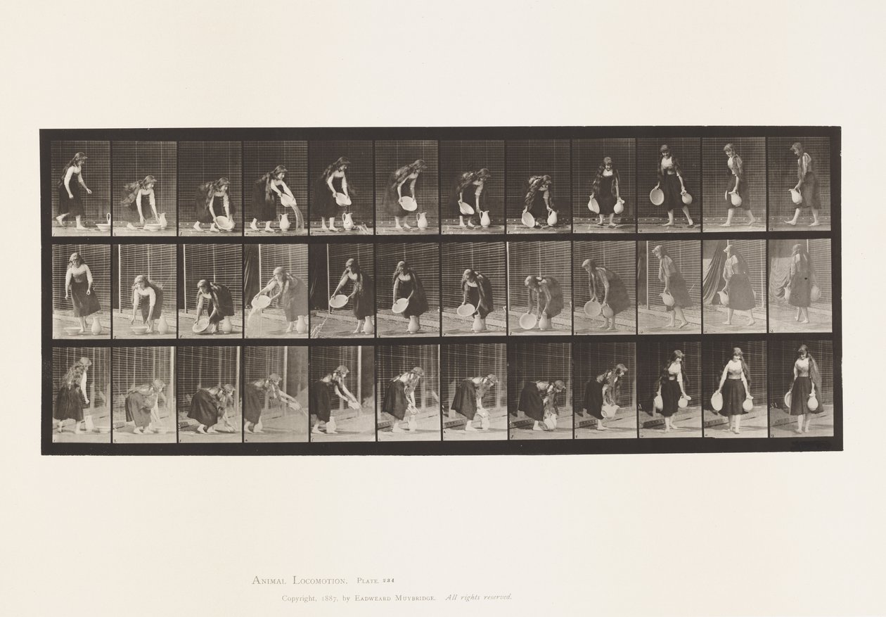 Levy 234. Vesialtaan nosto ja tyhjennys sekä kääntäminen tekijältä Eadweard Muybridge