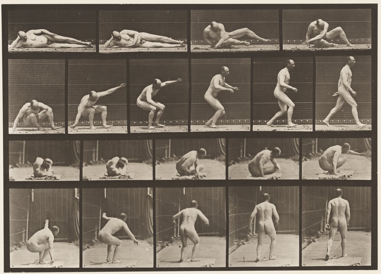 Levy 258. Nousevat maasta ja kävelevät pois tekijältä Eadweard Muybridge