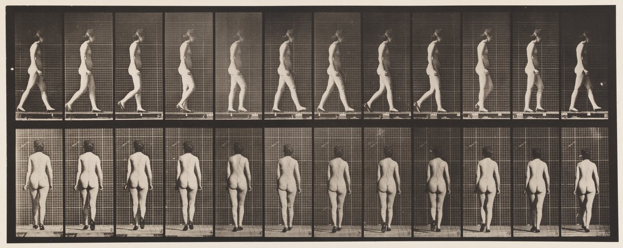 Levy 25. Kävely, korkokengät jalassa tekijältä Eadweard Muybridge