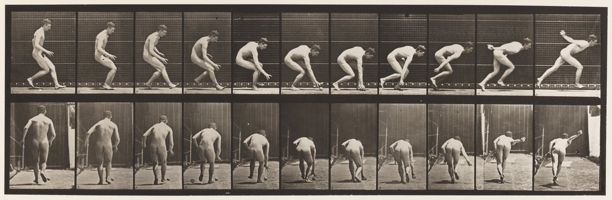 Lauta 287. Baseball; Pallon juokseminen ja poimiminen tekijältä Eadweard Muybridge