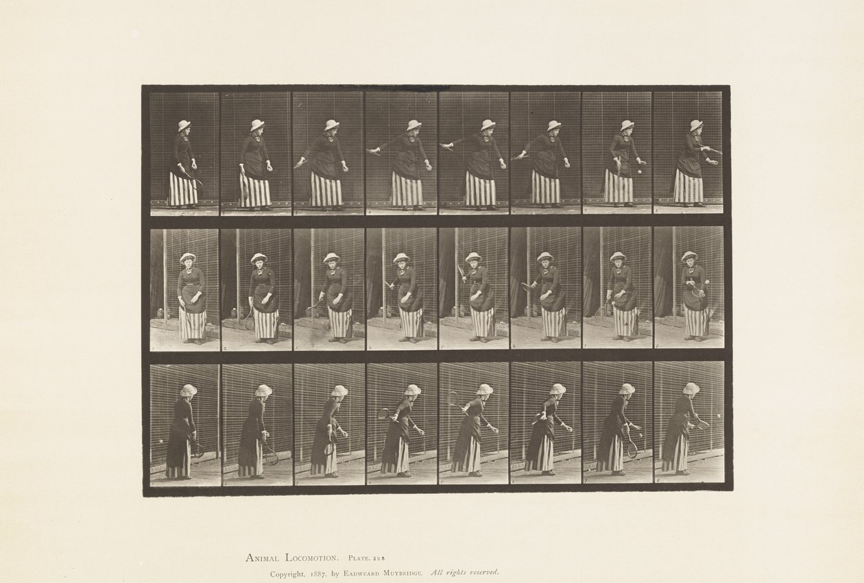 Lauta 296. Nurmikkotennis tekijältä Eadweard Muybridge