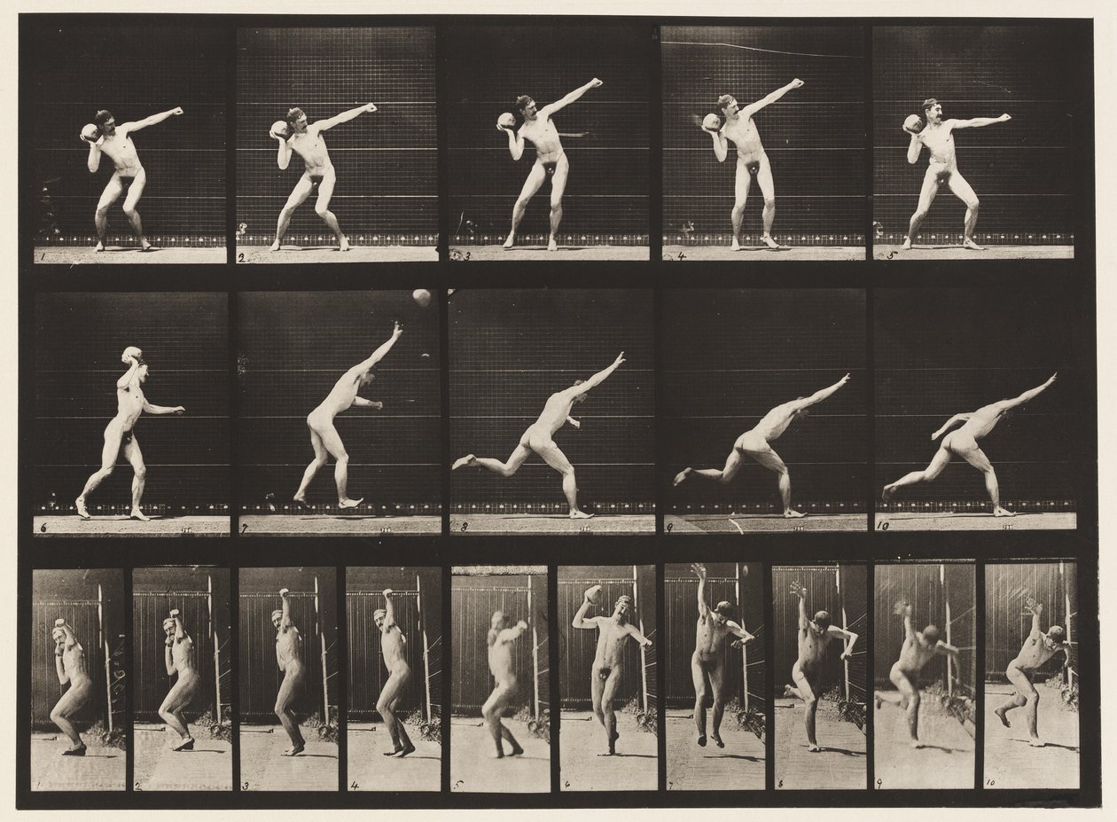 Levy 314. 20-lb:n kiven nostaminen tekijältä Eadweard Muybridge