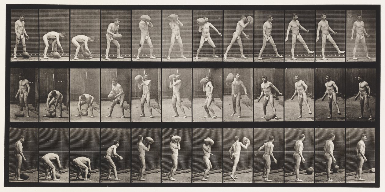 Levy 317. Nostaa 70-lb:n kiveä tekijältä Eadweard Muybridge