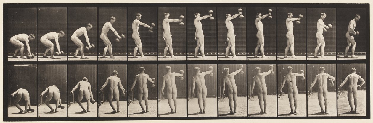 Levy 326. Nosto 50-lb. Käsipainokello käsivarren pituus tekijältä Eadweard Muybridge