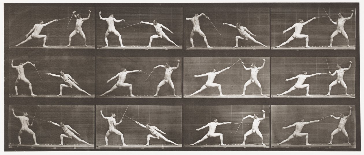 Levy 349. Miekkailu, 1872-1885 tekijältä Eadweard Muybridge