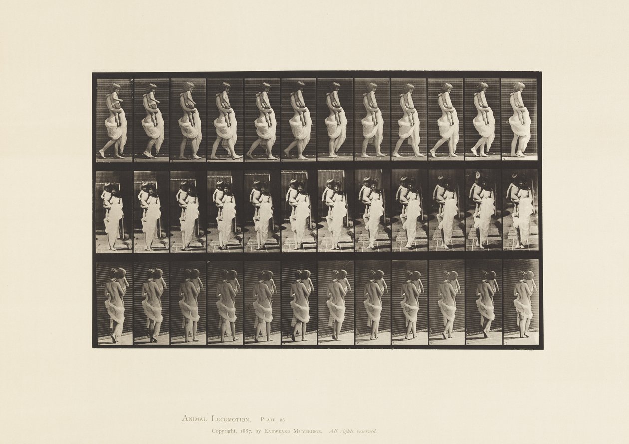 Levy 35. Kävelevä, kantava lapsi tekijältä Eadweard Muybridge