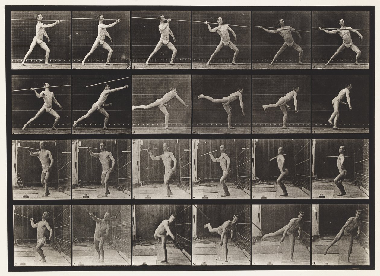 Levy 361. Keihäänheitto, 1872-1885 tekijältä Eadweard Muybridge