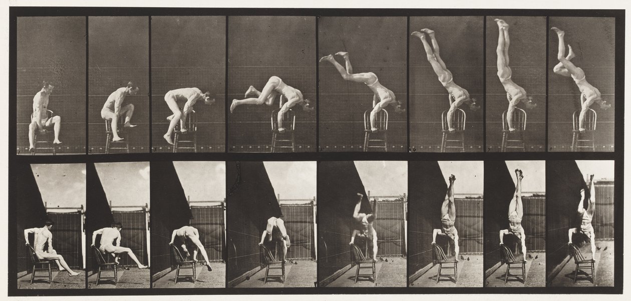 Levy 373. Acrobat, paina ylös tuolista tekijältä Eadweard Muybridge