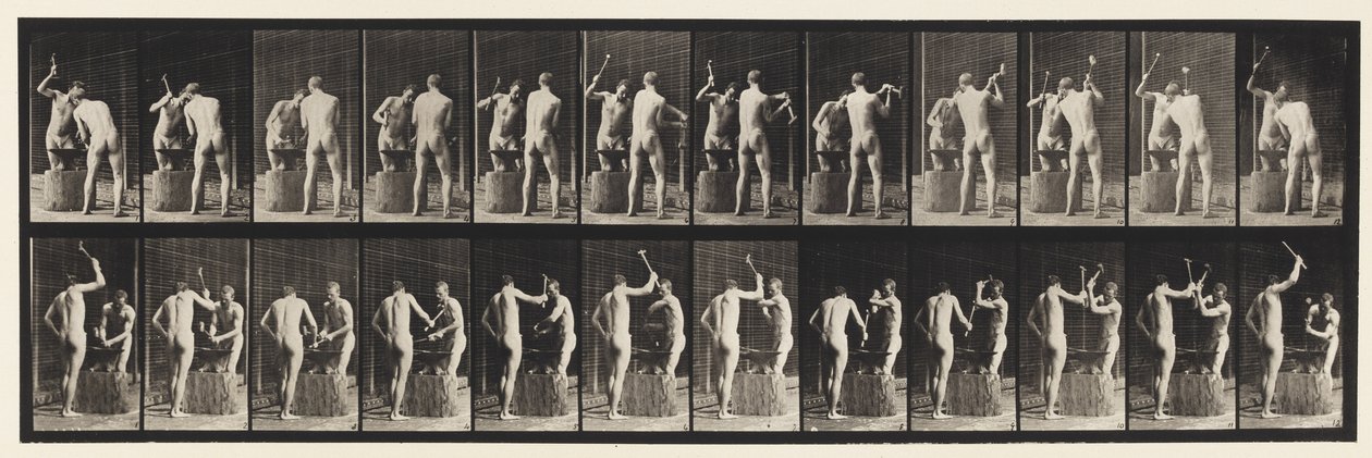 Levy 375. Sepät, kaksi mallia, Vasara alasin tekijältä Eadweard Muybridge