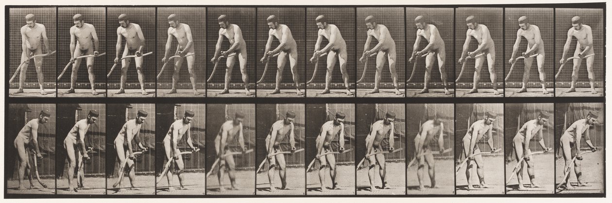 Levy 391. Maanviljelijä, niitto ruohoa tekijältä Eadweard Muybridge